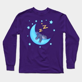 Wolf sleeping on Moon Long Sleeve T-Shirt